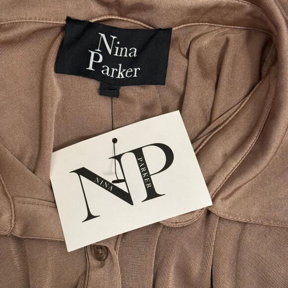 NINA PARKER Trendy Plus Size Tie-Front Ruched Shirtdress, NEW! Size 2X - Picture 5 of 9